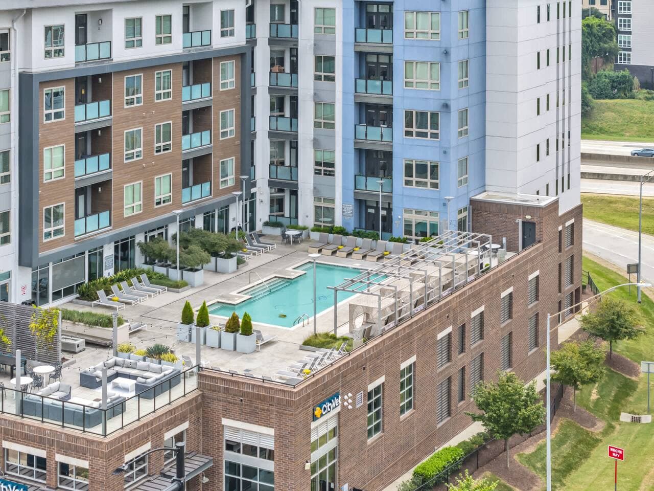 Aerial pool view
