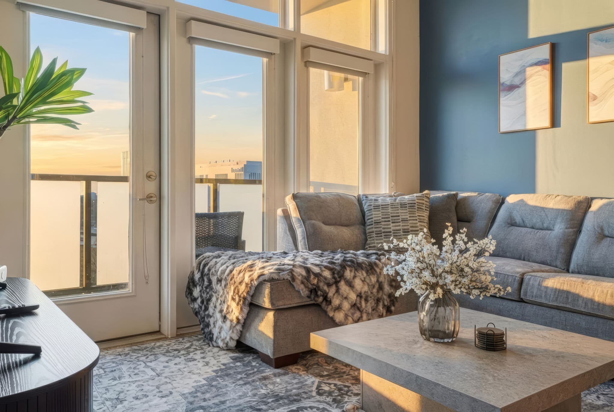 Golden hour living room